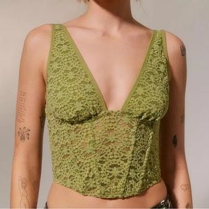 Urban Outfitters Green Venus Lace Corset
